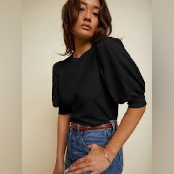 Nation LTD Tops - Nation LTD Rimma Exaggerated Sleeve Tee Black Size Small